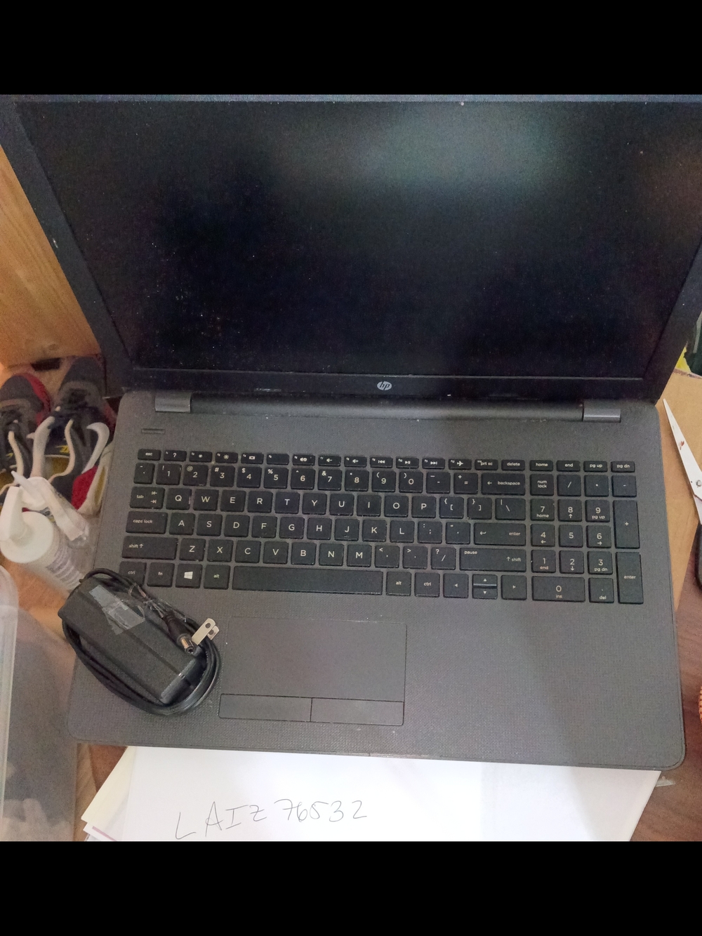 HP Dark Gray/Black 15.6" Laptop with Full Keyboard and Charger